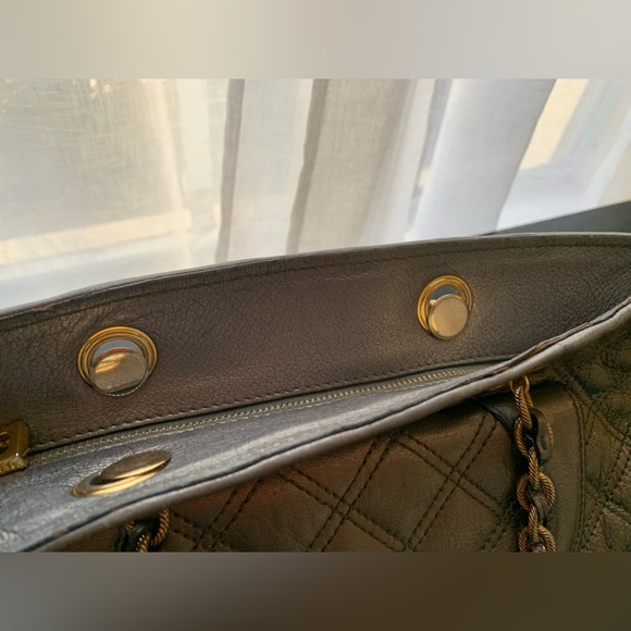 Marc Jacobs Astor Leather Quilted Shoulder Tote Bag Metallic - Picture 13 of 14